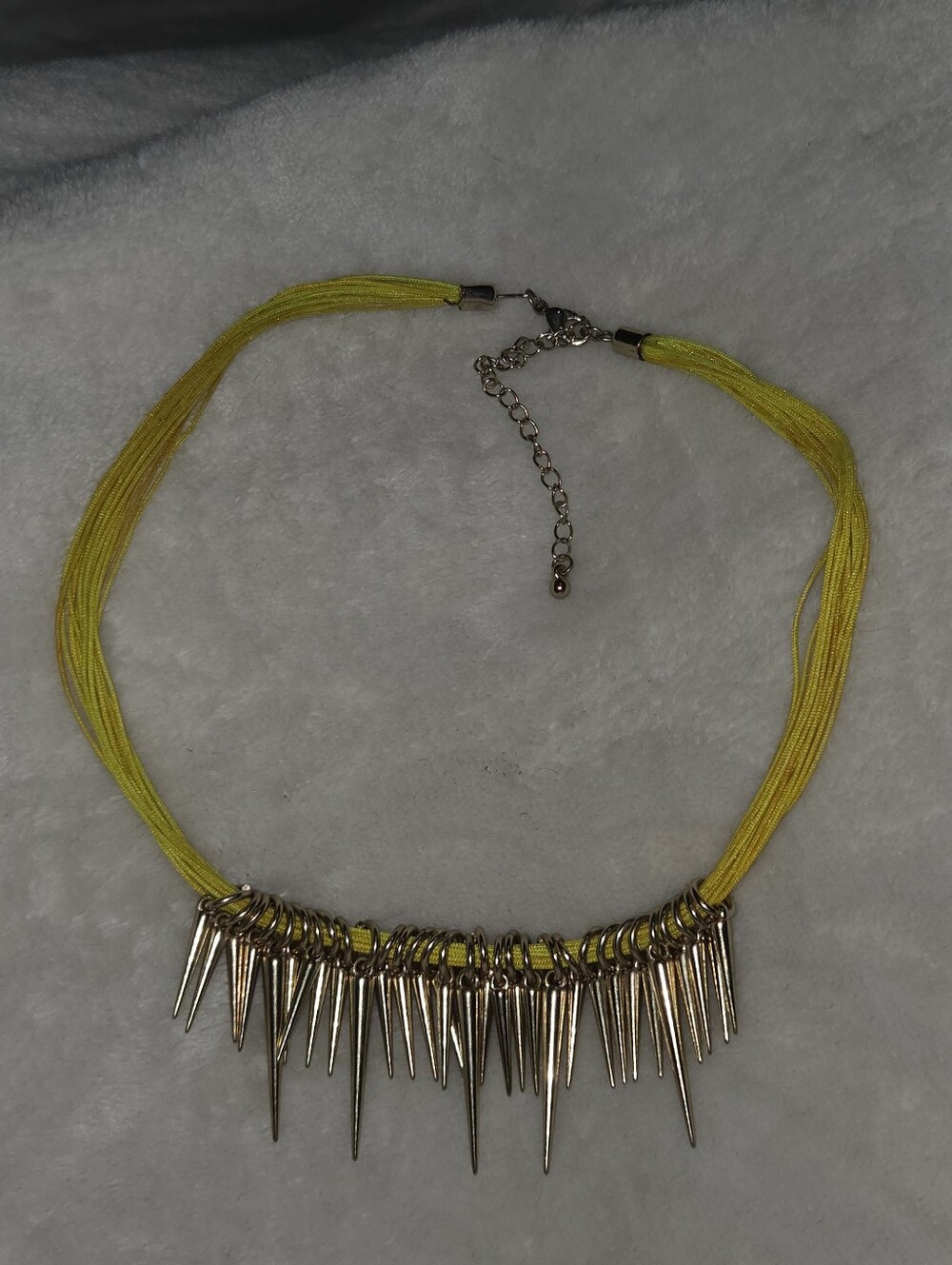 Yellow and Gold Spike Statement Necklace